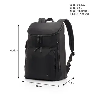 Samsonite新秀麗 筆電後背包/電腦包15.6吋 Mobile Solution ECO 女用輕量防潑水(黑色)