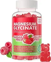Magnesium Glycinate Gummies 1000mg - Sugar Free Vegan Magnesium with L-Threonate, Calcium, Vitamin D3, B6, CoQ10 for Sleep, Mood, Muscle & Heart Support - 90 Gummies