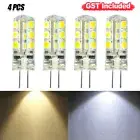 4-8PCS G4 3W Cool White LED 12V DC Light Corn Bulbs 24 SMD Silicone Lamp Globe