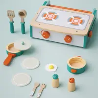 在飛比找蝦皮商城優惠-木質玩具 手提輕便小廚房 寶寶仿真扮家家 玩具 親子互動玩具