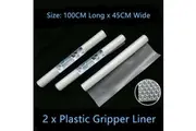 2 Rolls Non Slip Plastic Gripper Liner Drawer Shelf Mat Rug Cupboard Box Kitchen