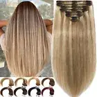 Thick Double Weft Clip In Russian Remy Full Head Human Hair Extensions Highlight