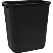 Sparco Rectangular Wastebasket 28 Qrt 14-1/2"x10-1/2"x15" BK 02160