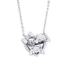 [White Clover] Cinnamoroll Sanrio Cinnamon Mocha Dancing Stone Necklace Open Hea