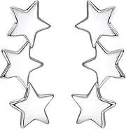 [Generic] 925 Sterling Silver Star Crawler Earrings Wrap for Women Teen Girls Star Climber Earrings Piercings Cuff Studs