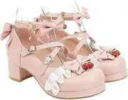 [Holibanna] Women Block Chunky Heel Mary Jane Pumps Platform Round Toe Lolita Shoes