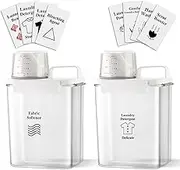 YFPOPONE Washing Powder Storage Container, 1800ml laundry detergent storage with Measuring Cup, Rice Dispenser, Cereal Storage Containers, Laundry Powder Storage Container, Pack of 2