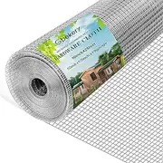 Gbekery Hardware Cloth 1/2 inch 16in x 25ft 19 Gauge, Hot-dip Galvanized After Welding Chicken Wire Mesh Roll Garden Plant Welded Metal Wire Fencing Roll, Rabbit Cages Snake Fence