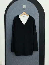在飛比找Yahoo!奇摩拍賣優惠-Balenciaga巴黎世家 袖標假兩件 針織毛衣