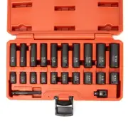 02435A, 22 Piece, 1/4 Socket Set, Standard 3/16” – 9/16” SAE, Deep and Shallo...