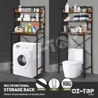 3 Tier Over Toilet Bathroom Storage Rack Towel Hanger Laundry Airing Shelf Stand