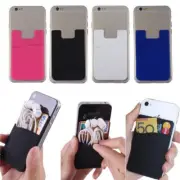 Silicone Mobile EarPhone Credit Card Holder Sticker Wallet Cash Opal Pocket 3M