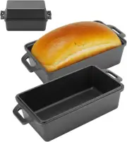 Versatile 9x5 Inch Cast Iron Loaf Pan with Lid for Crusty Bread & Meatloaf
