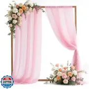 VOK Pink Wedding Arch Draping Fabric Chiffon Fabric, 29in x 18Ft 2 Panels She