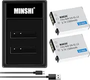 3.7V/1500mAh(2 Pack) Batteries and Charger Kit Intended for EN-EL12 Replacement Battery Coolpix S6000 【BCGMNIKEL12USBS】 High Capacity High Efficiency Compatible Camera Battery MSAU 2024EW