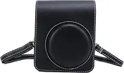 Leather Mini Camera Case Bag, Waterproof PU Camera Case, Detachable Mini Camera Protective Cover, Camera Protector with Adjustable Shoulder Strap, for Instax Mini 40 Camera(Black)