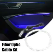 1 Set 1.5m 6mm Car PMMA Side Glow Fiber Optic Cable w/ Blue LED Illuminator