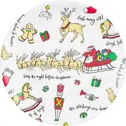 Mud Pie Christmas Melamine Plate; 11" dia, White