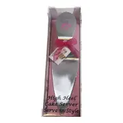 New High Heel Pink Glitter Detachable Heel Cake Server w Decorative Gift Box