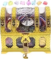 ERINGOGO 1 Set Treasure Chest Kit Pirate Box with Jewels Coins Safe Plaything for Treasure Hunts Imaginative Play Great Decorative Storage Box