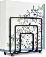 LAIHIFA Napkin Holder for Table, Modern Metal Black Napkin Holders for Kitchen Dining Tables & Countertops, Paper Cocktail Napkins Holder Dispenser for Indoor & Outdoor Use by