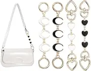 uxcell Bag Extender Chain, 4 Pcs Purse Strap Extenders Heart Moon Shape Chain Purse Making Supplies for Replacement Handbag Shoulder Bag Wallet Decoration, White/Black