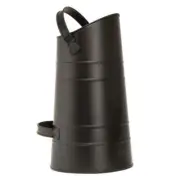ACHLA DESIGNS Round Pellet Scuttle W/Handle 11.5"Dia Galvanized Steel Ash Bucket