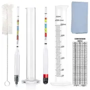 Hydrometer For Home Brew Beer,hydrometer Test Kit, Triple Scale Hydrometer For Wine Making Kit Abv As Shown