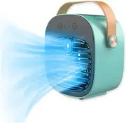 Air Portable Conditioner Fan Mini Cooler Rechargeable USB Blue Indoor & Outdoor