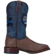 Dan Post Boots Thin Blue Line Square Toe Cowboy Mens Blue, Brown Casual Boots D