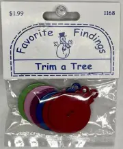 6 pcs Christmas Ornament buttons For Scrapbooking Crafts