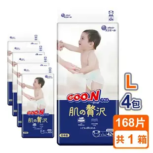 【日本大王】即期品買一送一 GOO.N 奢華肌黏貼型紙尿褲/箱購(L/XL)