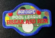 Vintage Bud Light Pool League Break And Run Billiards Patch 2" x 3"