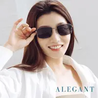 在飛比找PChome24h購物優惠-【ALEGANT】經典稜岩黑寶麗來偏光太陽眼鏡/UV400墨