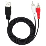 1.5m USB 2.0 Male To 2RCA Male Sound Video Cable Adapter for Home Entertainment