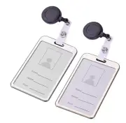 50 Pcs Retractable Badge Reel Clips Holder for Hanging ID Card Name Key Chain