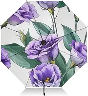 [RPLIFE] Umbrella for Rain, Lightweight Portable Auto Open Close for Women, Travel Umbrellas for Rain, Wind and Sun, Flowers White
