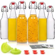 Set of 6-16oz Swing Top Glass Bottles - Flip Top Brewing Bottles For Kombucha...