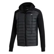 Adidas Mens ESS Varilite Hybrid Drawcord Activewear Hooded Jacket Black