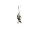 Silvertone Hammered Pattern Fish Shaped I Believe Necklace ~ Gift Idea ~ NEW!