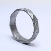 Muonionalusta meteorite carved ring, SIZE(US 12.75 ) meteorite ring, AB151