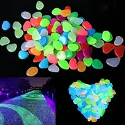 SUSOO 200 Pcs Glow in The Dark Garden Pebbles, Luminous Decorative Stones for Landscaping, Yard Walkways,Outdoor Garden Decor,DIY Glow Stones for Flower Beds, Patios, and Pathways (400PCS/860G)