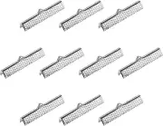 80Pcs Ribbon Crimp Clamp Ends, 35Mm Bookmark Pinch Cord End Clasps for DIY Craft