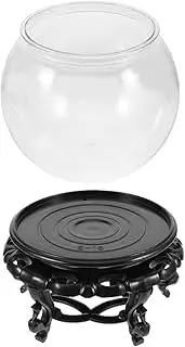 LIGHTAOTAO 1 Set Transparent Plastic Fish Bowl Falling Desktop Aquarium with Base for Small Fish Breeding Easy to Clean for Home Decor and Office Use