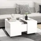 Wooden Coffee Table White 60x38cm Sofa Lounge Side Lamp Storage Wheels Stand