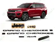 Matte Black Front Rear Door Overland L 4X4 Emblem 2021+ Jeep Grand Cherokee L (for: Jeep)