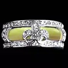 DESIGNER REPLICA_*Fleur de Lis*_RING SET_CZ / YELLOW ENAMEL_SZ-6__925 SILVER_NF