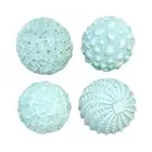 Set 4 Light Blue Resin Decorative Tabletop Coastal Beach Balls Home Display
