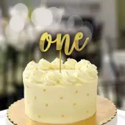 1st Birthday One Gold Cake Topper