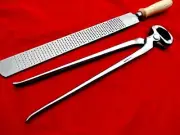 TOP_19" Farriers Horse Hoof Double Side Rasp + Chrome plated 13.5" Nipper cutter
